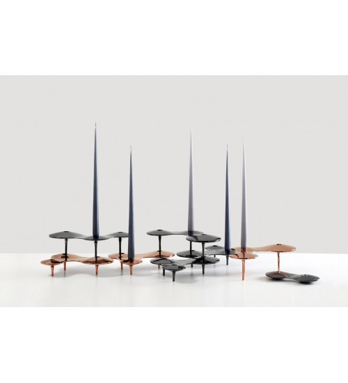 Zaha Hadid Design Cell细胞系列中号烛台黑色H6.5cm